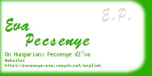 eva pecsenye business card